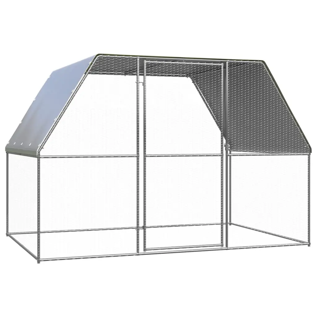 vidaXL Large Steel Outdoor Chicken Cage