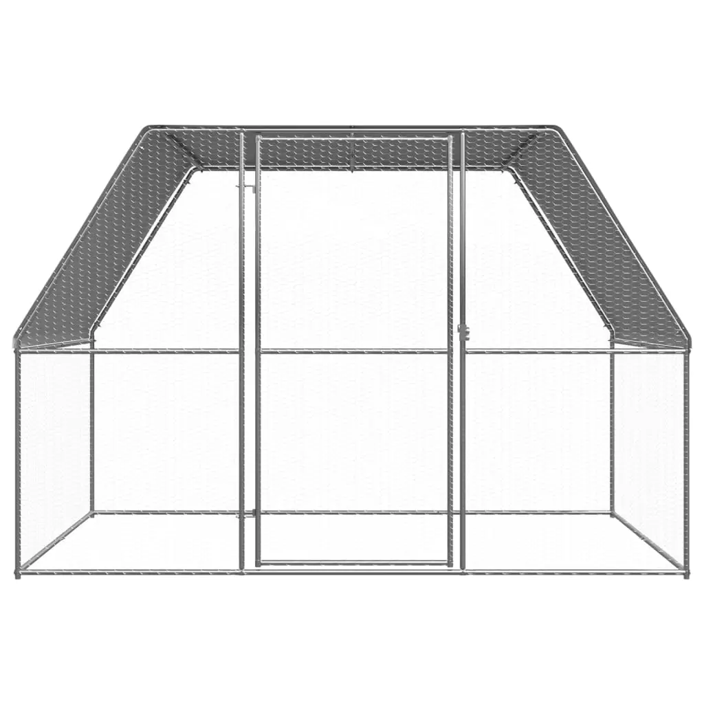 vidaXL Large Steel Outdoor Chicken Cage - Image 2