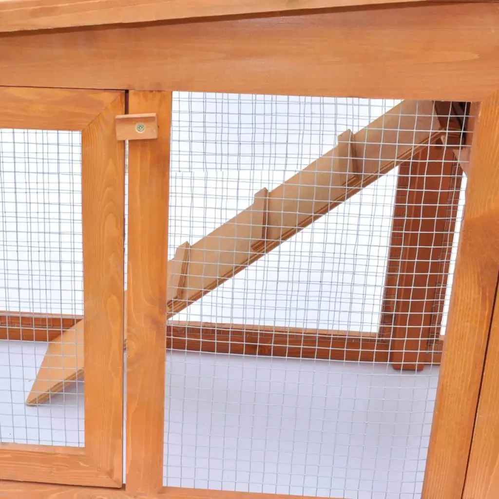 Rabbit Hutch / Small Animal House with 2 Runs - Wood - Image 5