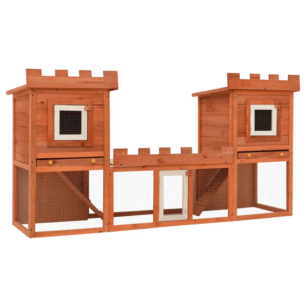 Outdoor Large Double House Rabbit Hutch / Pet Cage