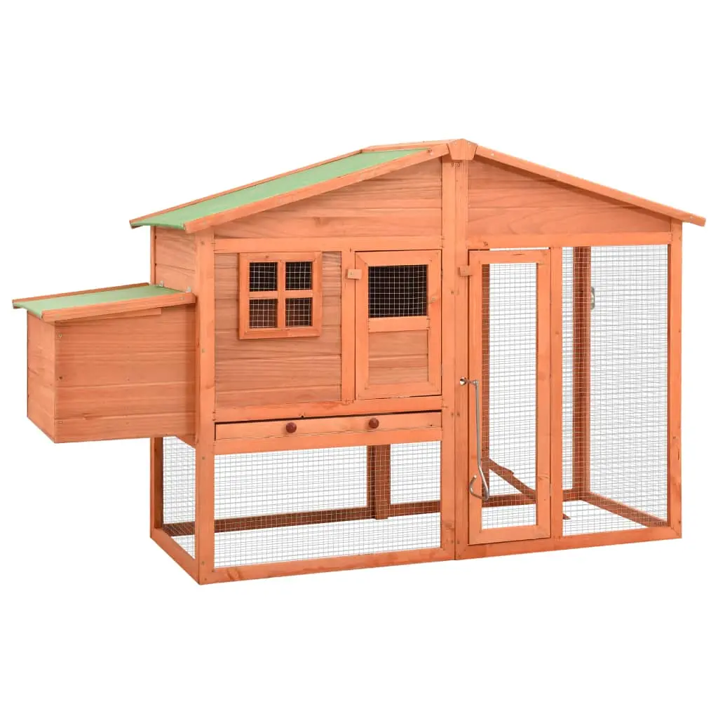 vidaXL Wooden Chicken Coop with Nest Box