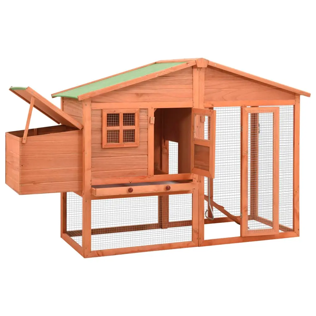 vidaXL Wooden Chicken Coop with Nest Box - Image 2