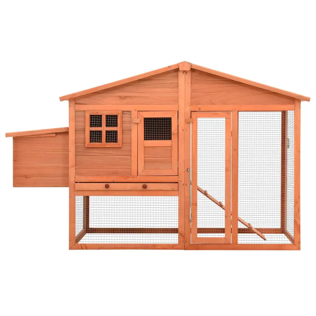 vidaXL Wooden Chicken Coop with Nest Box - Image 3