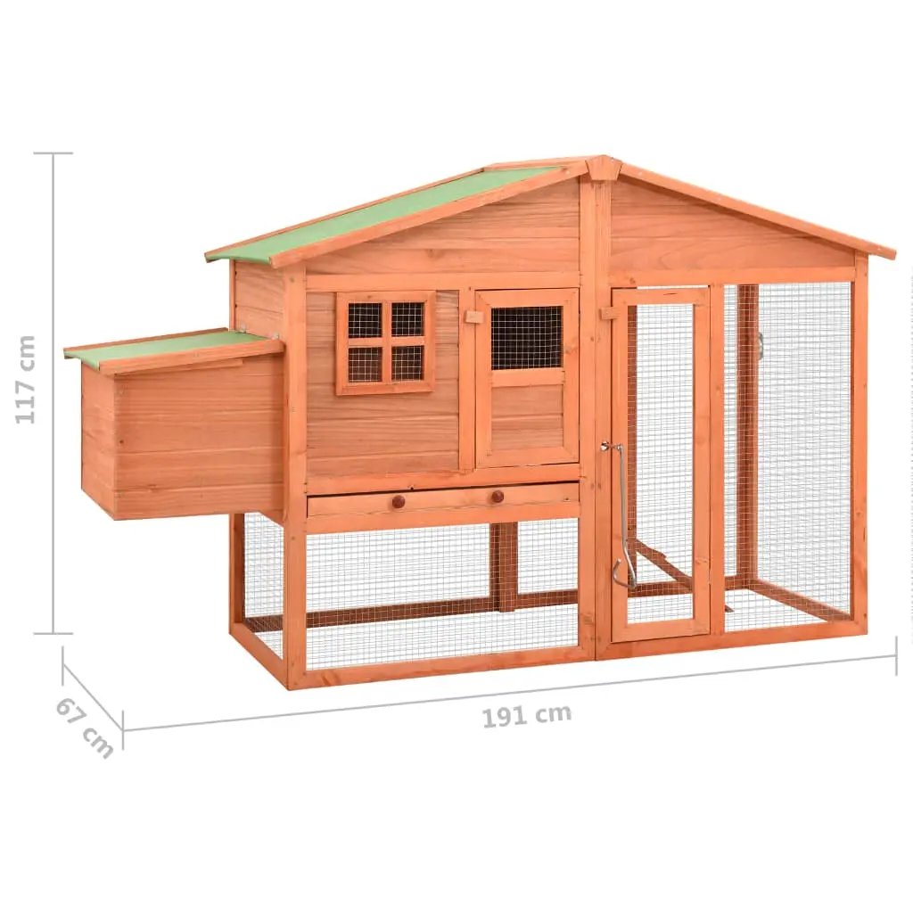 vidaXL Wooden Chicken Coop with Nest Box - Image 9