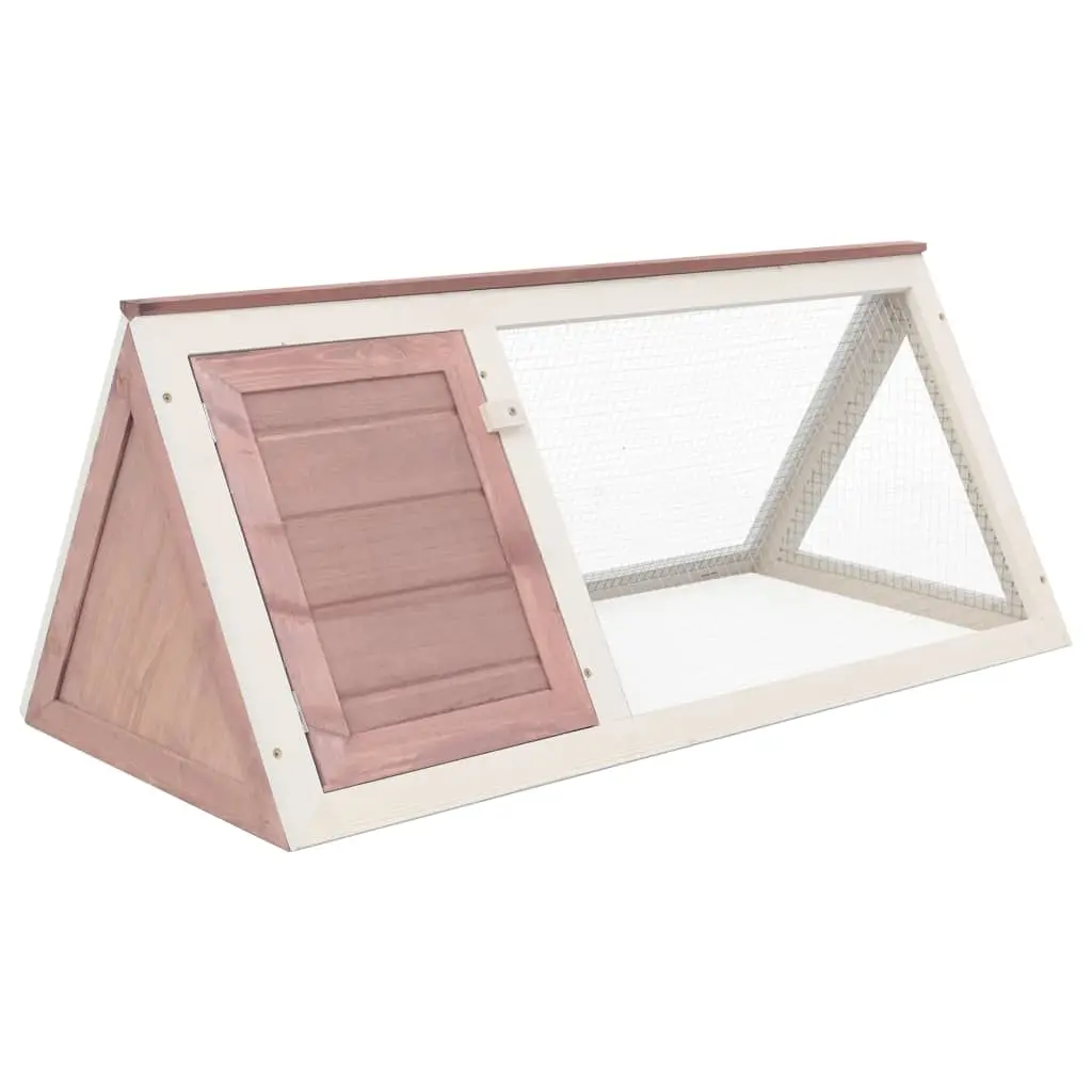 vidaXL Wood and Iron Rabbit Cage - Brown