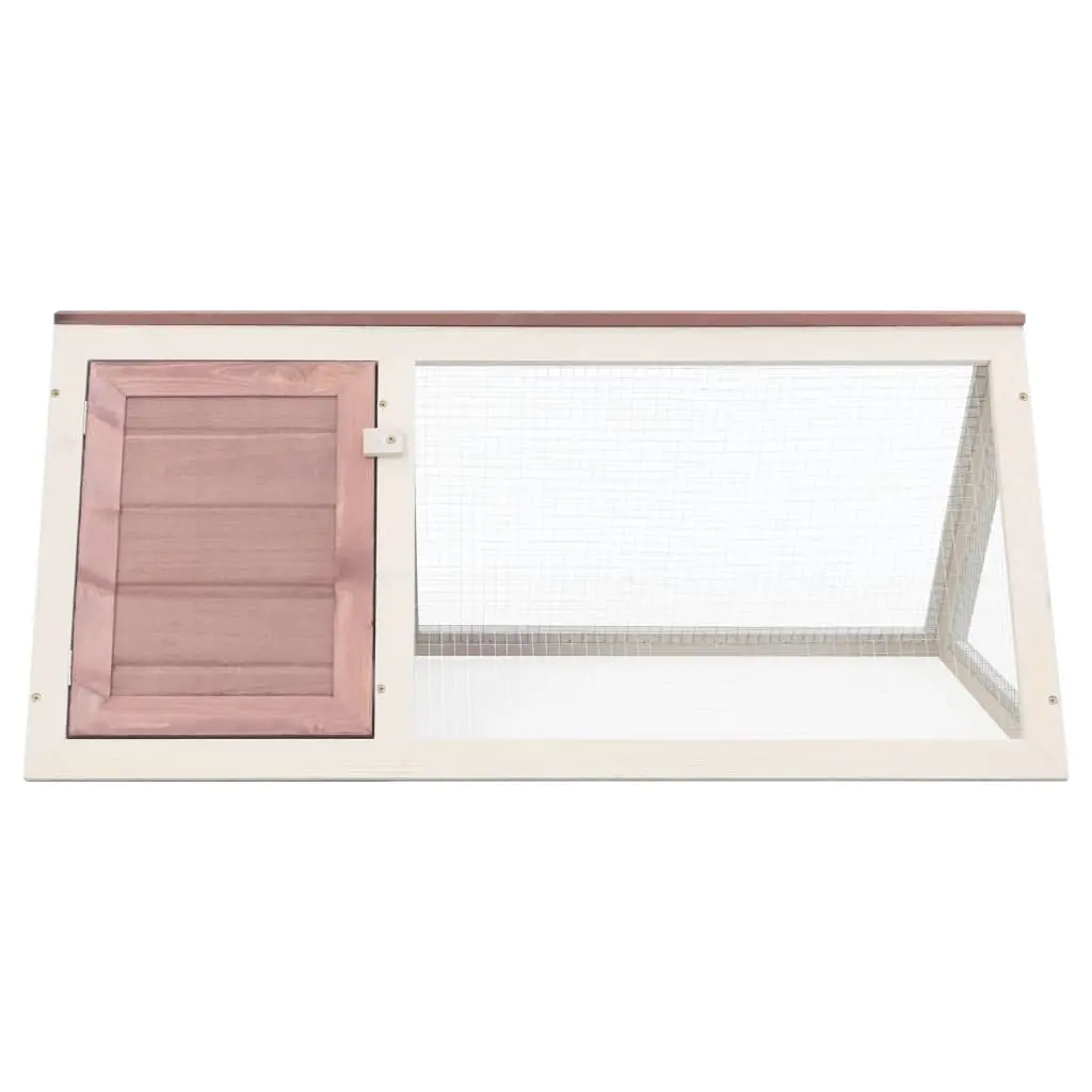 vidaXL Wood and Iron Rabbit Cage - Brown - Image 2