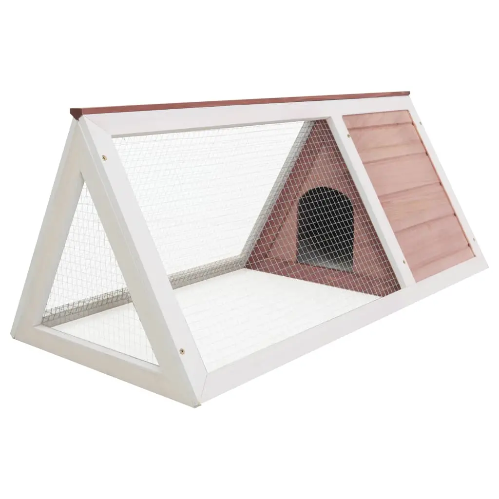 vidaXL Wood and Iron Rabbit Cage - Brown - Image 3
