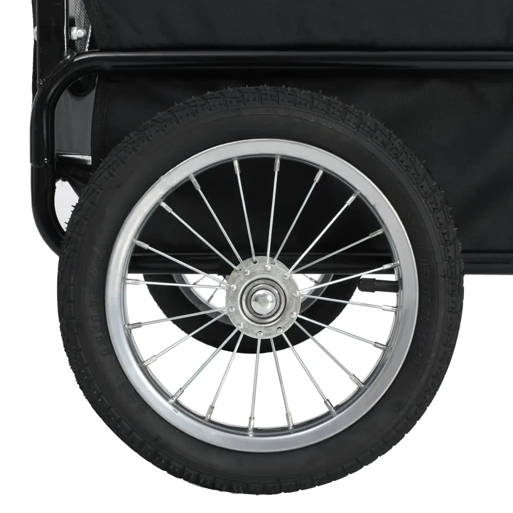vidaXL 2-in-1 Pet Bike Trailer / Jogging Stroller - Red and Black - Image 7