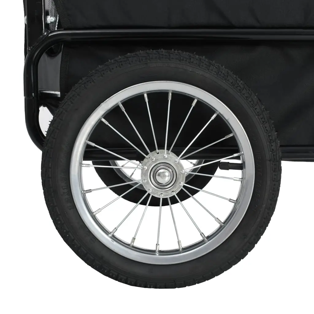 vidaXL 2-in-1 Pet Bike Trailer / Jogging Stroller - Gray and Blue - Image 7
