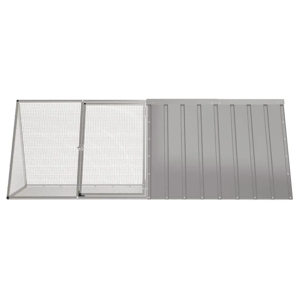 vidaXL Rabbit Cage 79.3"x31.7"x28" Galvanized Steel - Gray - Image 3