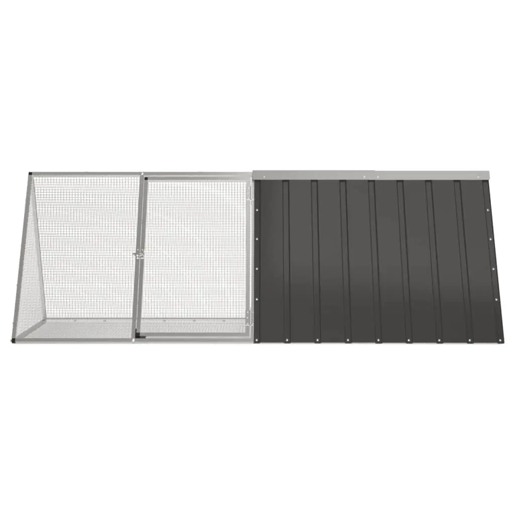 vidaXL Rabbit Cage Galvanized Steel - Anthracite - Image 3