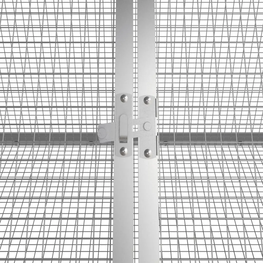 vidaXL Rabbit Cage Galvanized Steel - Anthracite - Image 5