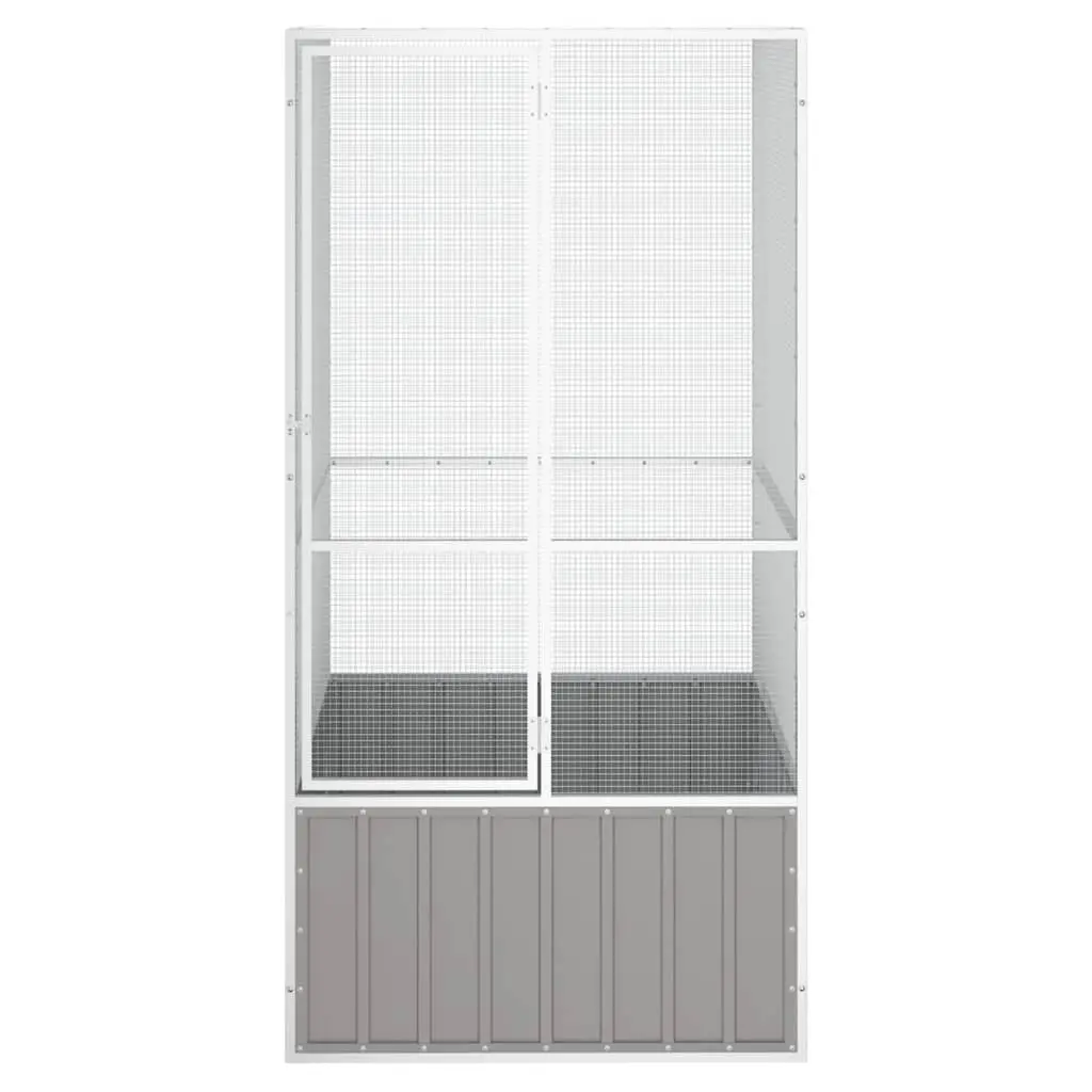 vidaXL Bird Cage Galvanized Steel 43.7"x42.1"x83.3" - Gray - Image 3