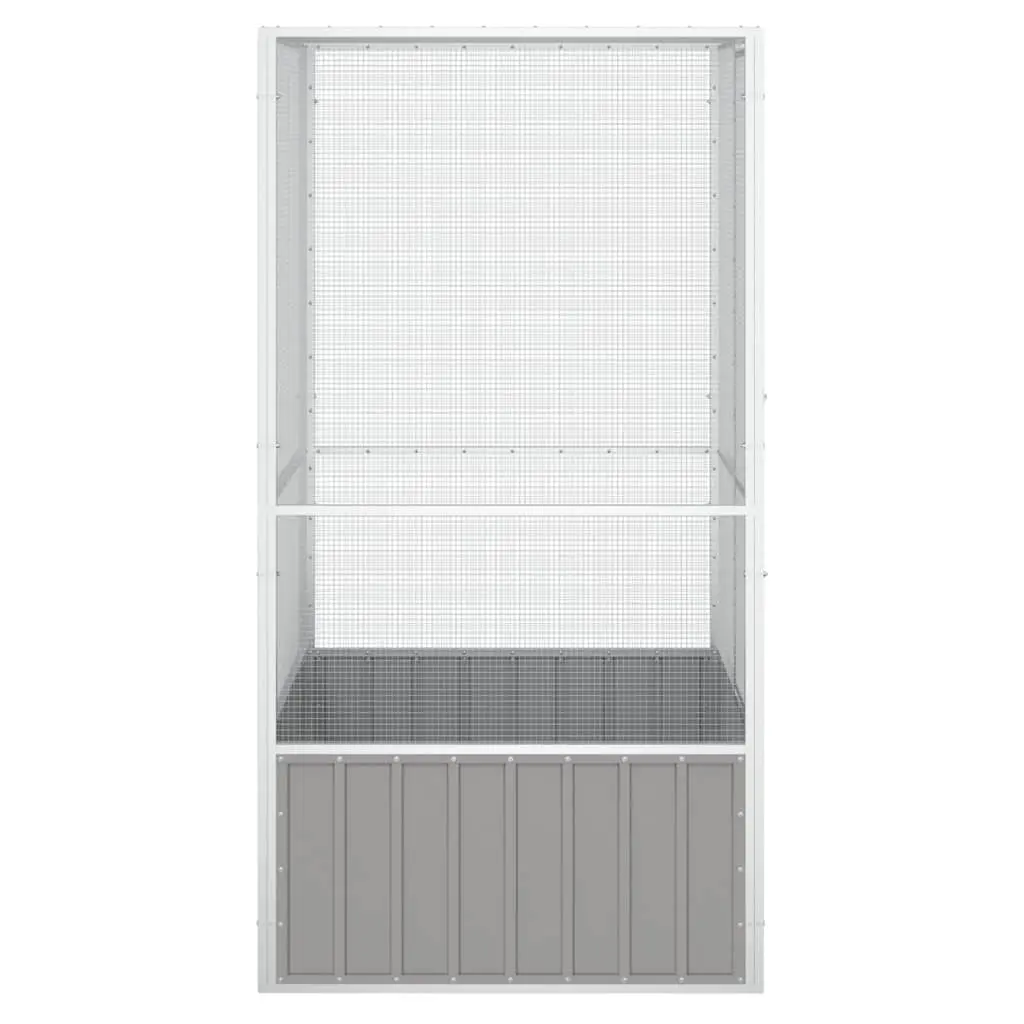vidaXL Bird Cage Galvanized Steel 43.7"x42.1"x83.3" - Gray - Image 4