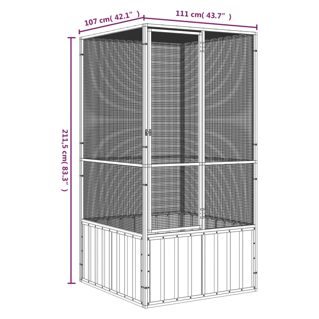 vidaXL Steel Bird Cage - Anthracite 43.7"x42.1"x83.3" - Image 6