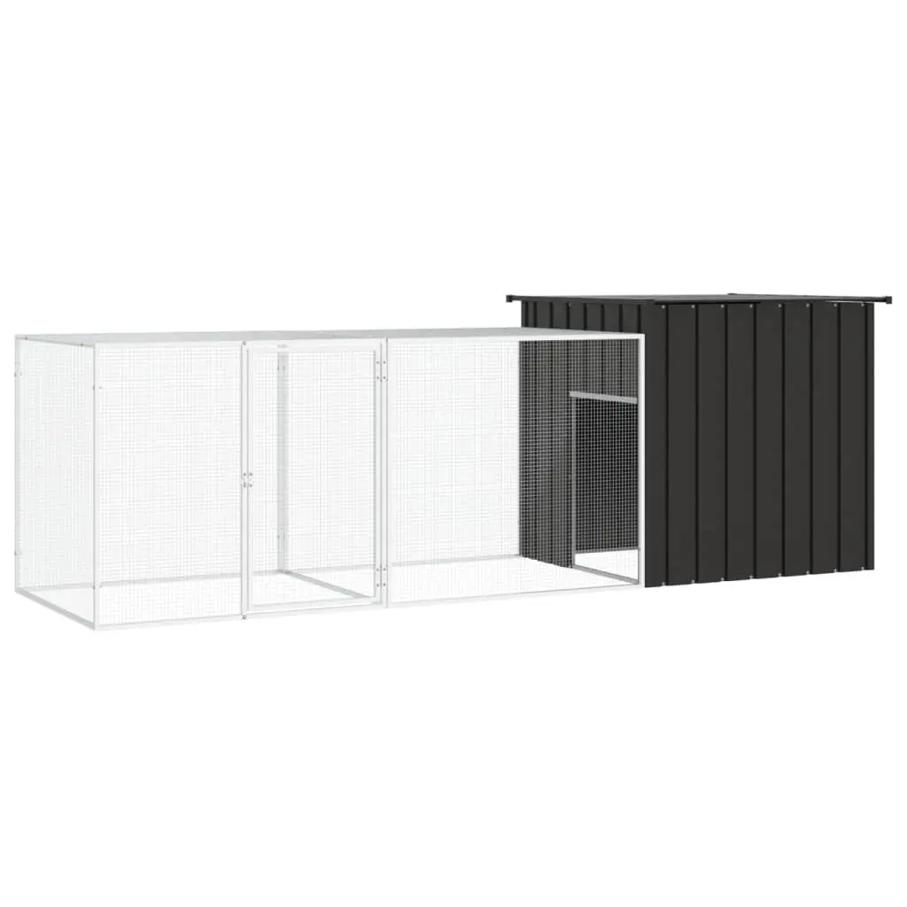 vidaXL Steel Chicken Cage with Extension - Anthracite