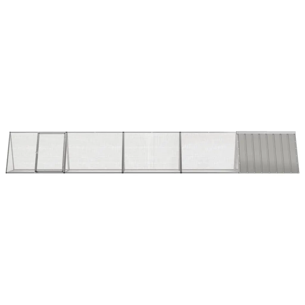 vidaXL Rabbit Cage with 3 Extensions, Galvanized Steel - Gray - Image 3