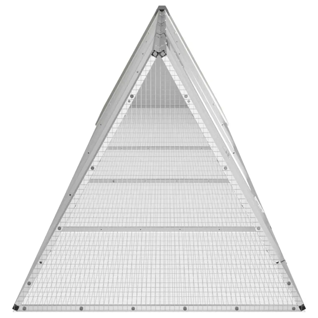 vidaXL Rabbit Cage with 3 Extensions, Galvanized Steel - Gray - Image 4