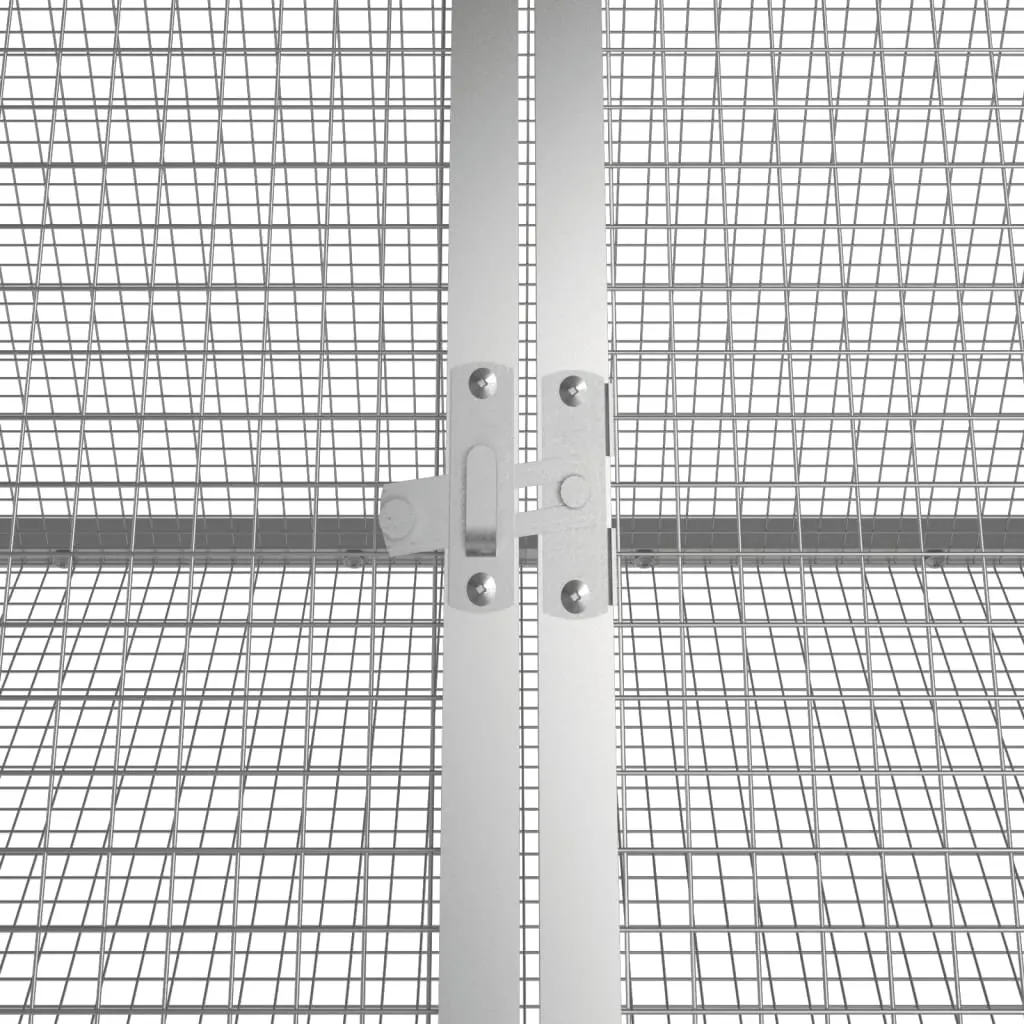 vidaXL Rabbit Cage with 3 Extensions, Galvanized Steel - Gray - Image 5