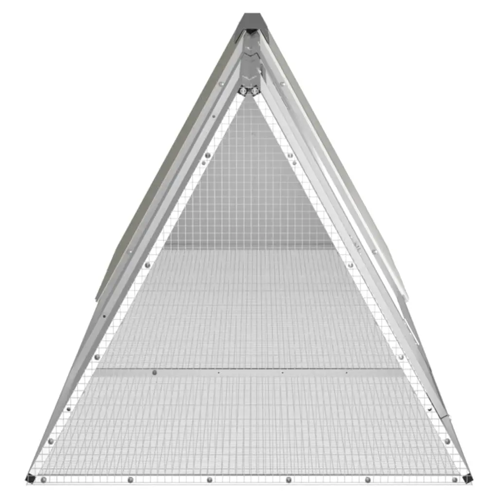 vidaXL Rabbit Cage, Galvanized Steel - Gray - Image 4