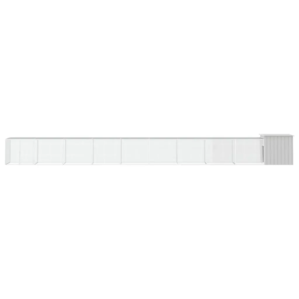 vidaXL Galvanized Steel Chicken Cage, 393.7"x35.8"x39.4" - Gray - Image 3