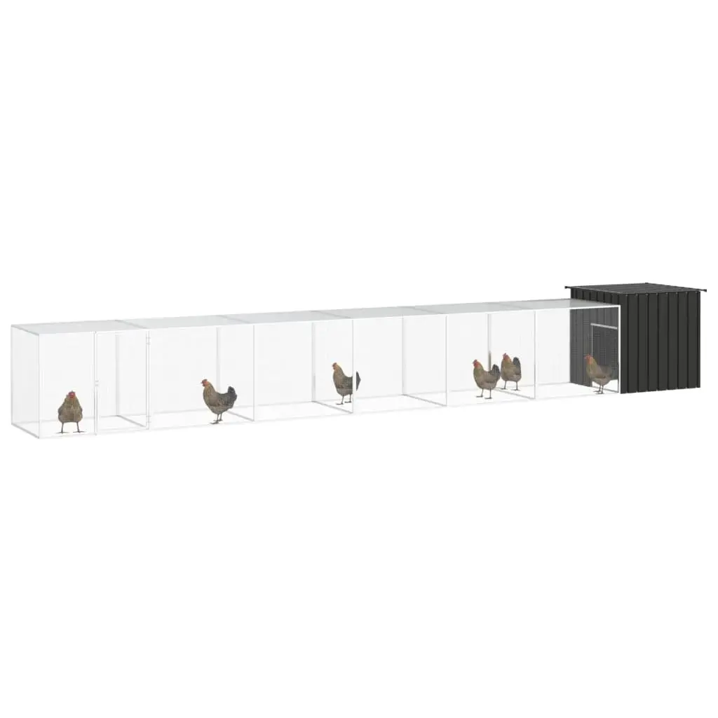 Steel Chicken Cage with Extensions - Anthracite - Image 2