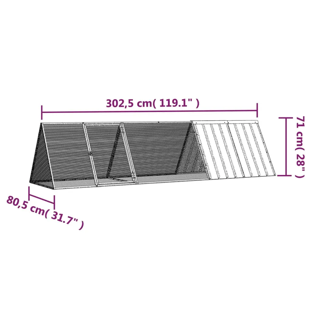 vidaXL Large Steel Rabbit Cage - Anthracite - Image 6