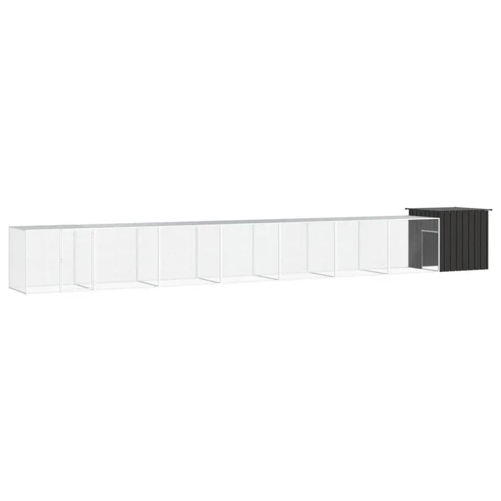 vidaXL Large Steel Chicken Cage with Extensions - Anthracite