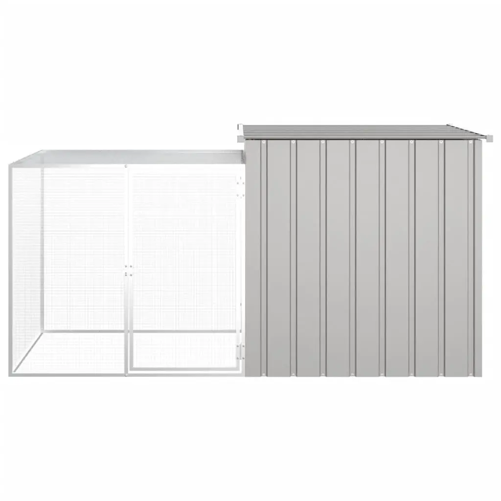 Large Galvanized Steel Rabbit Cage - Gray - Image 3