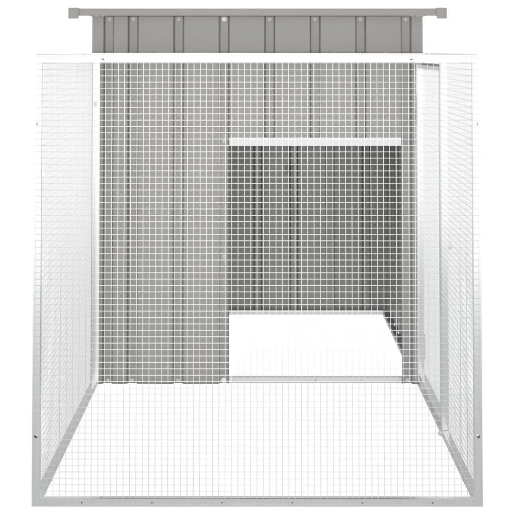 Large Galvanized Steel Rabbit Cage - Gray - Image 4