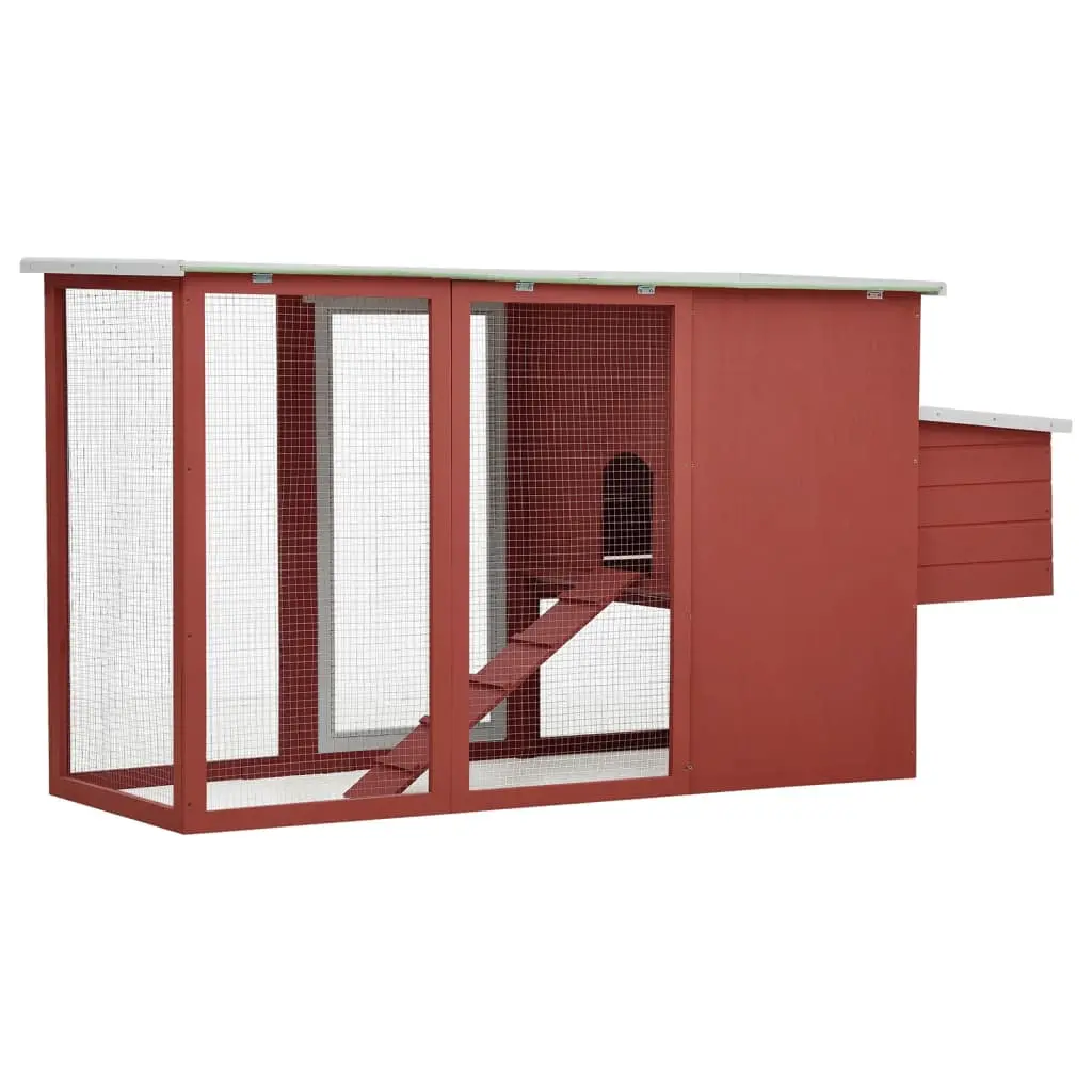 Outdoor Chicken Cage/Hen House with Egg Box - Red and White - Image 4