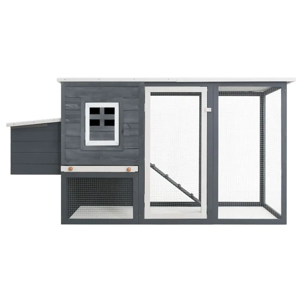 vidaXL Outdoor Chicken Cage/ Hen House with 1 Egg Box - Gray - Image 2