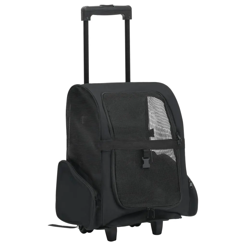 vidaXL Foldable Multipurpose Pet Trolley - Black