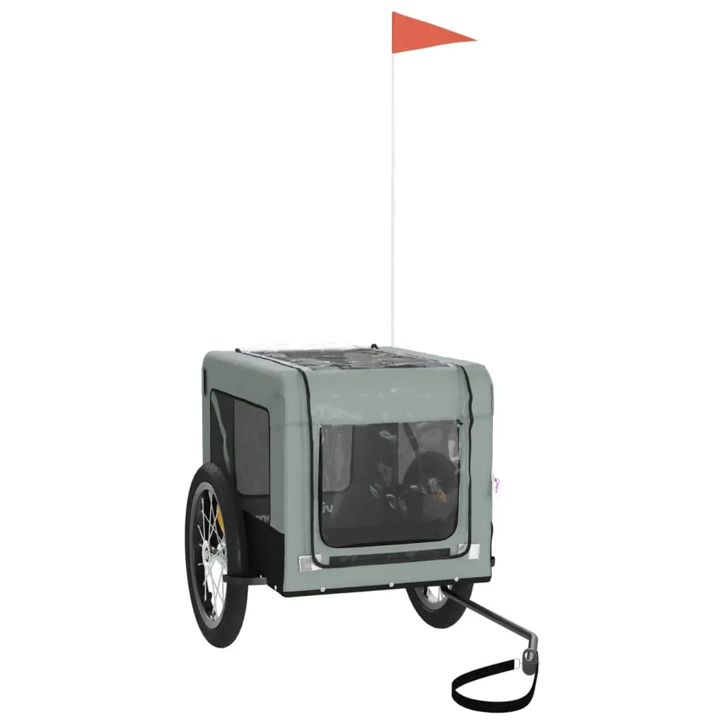 vidaXL Pet Bike Trailer - Gray and Black - Image 4