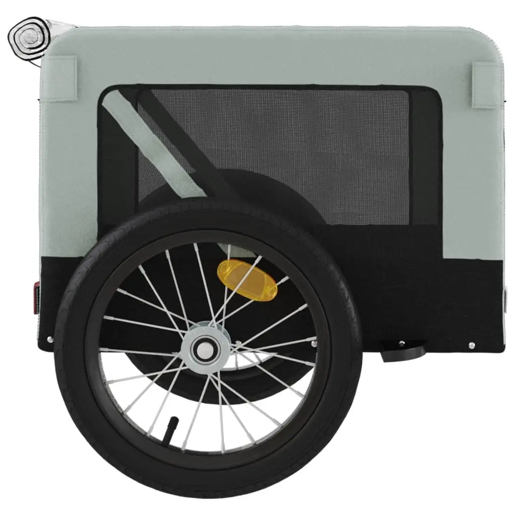 vidaXL Pet Bike Trailer - Gray and Black - Image 8
