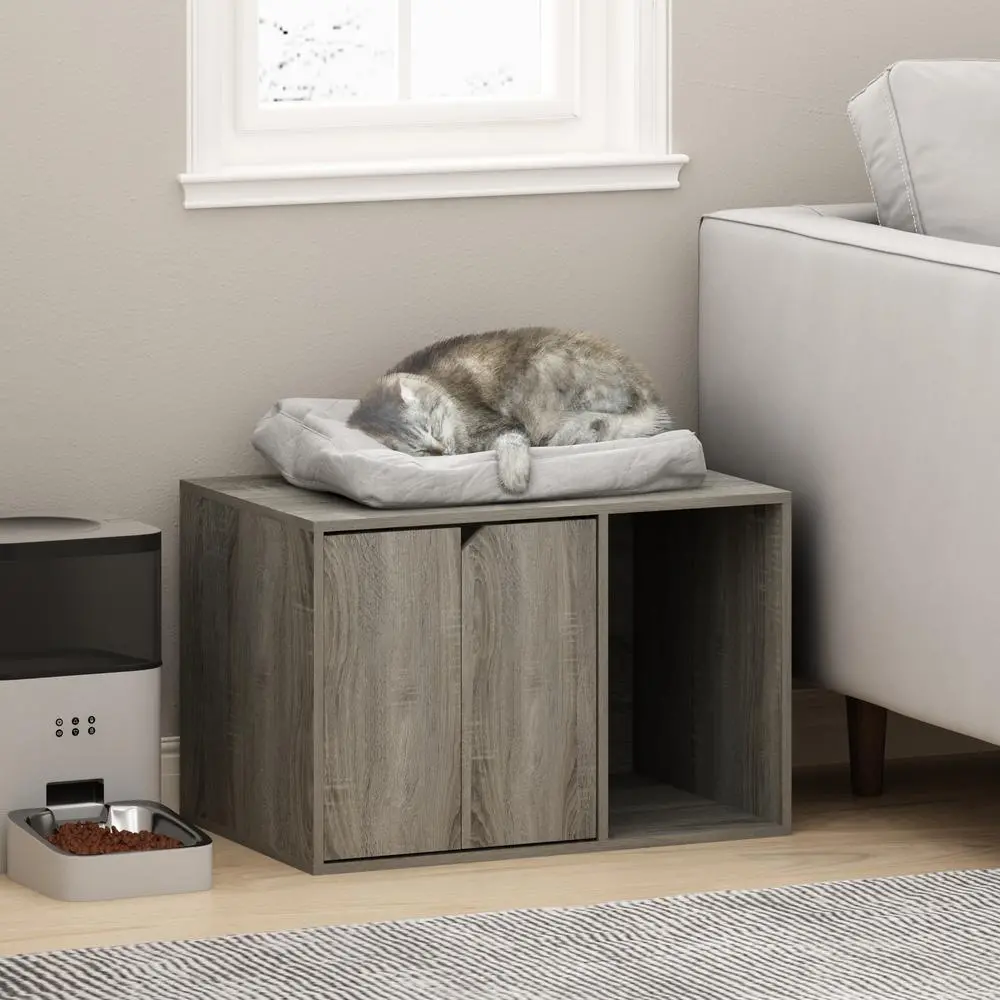 Small Litter Box Enclosure - French Oak Grey - Image 2