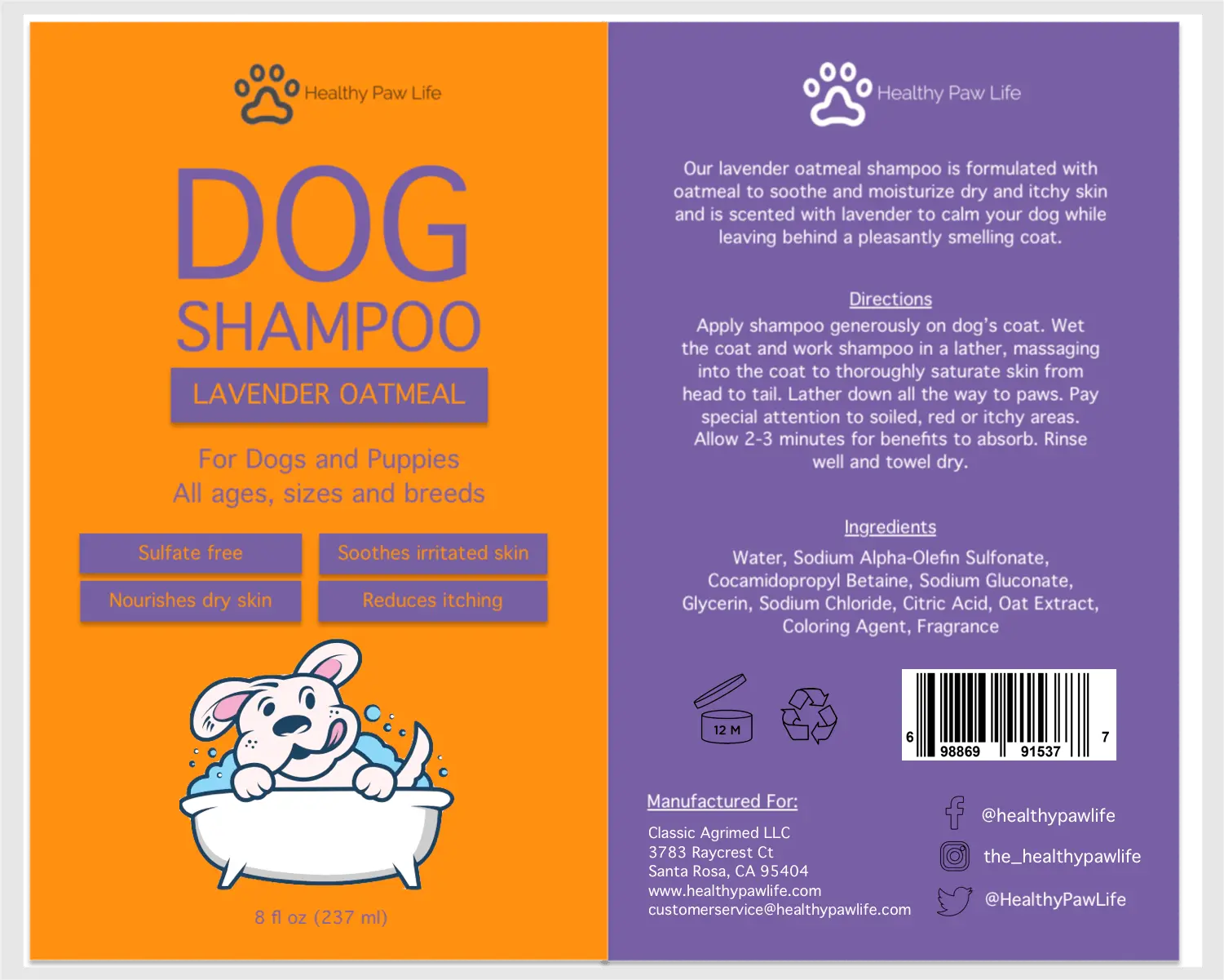 Pet Shampoo - Oatmeal Lavender - Image 4