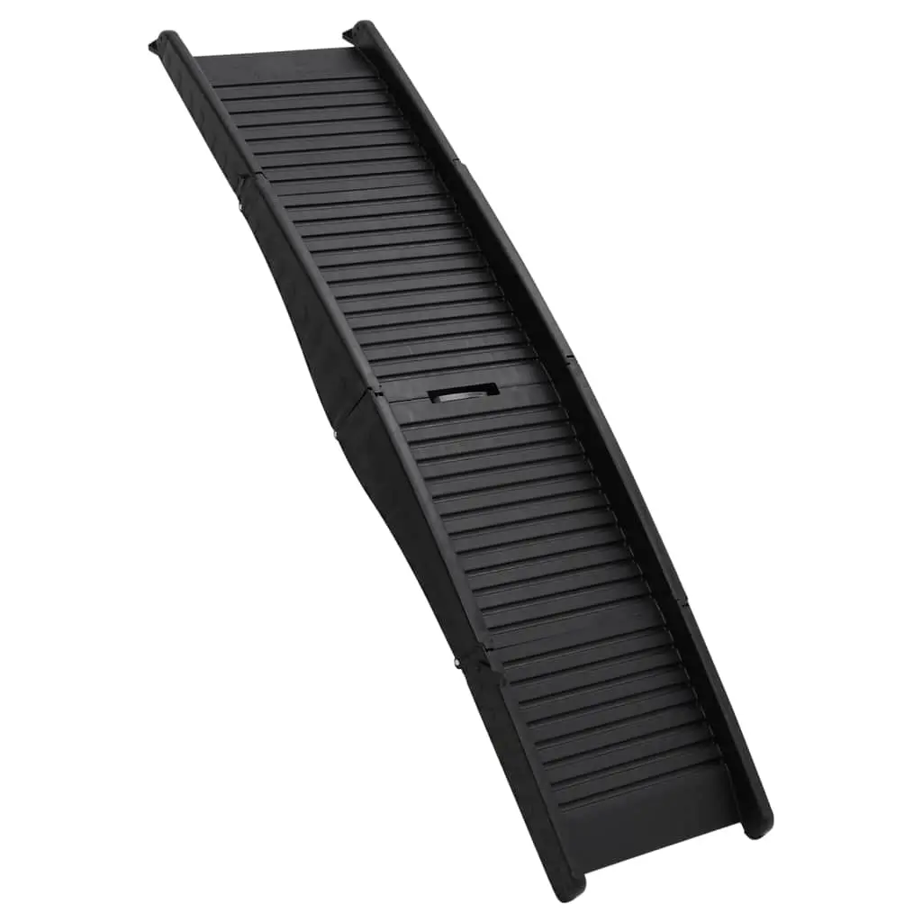vidaXL Plastic Folding Dog Ramp - Black - Image 2
