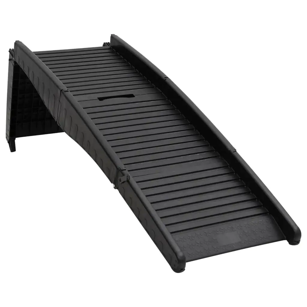 vidaXL Plastic Folding Dog Ramp - Black - Image 5