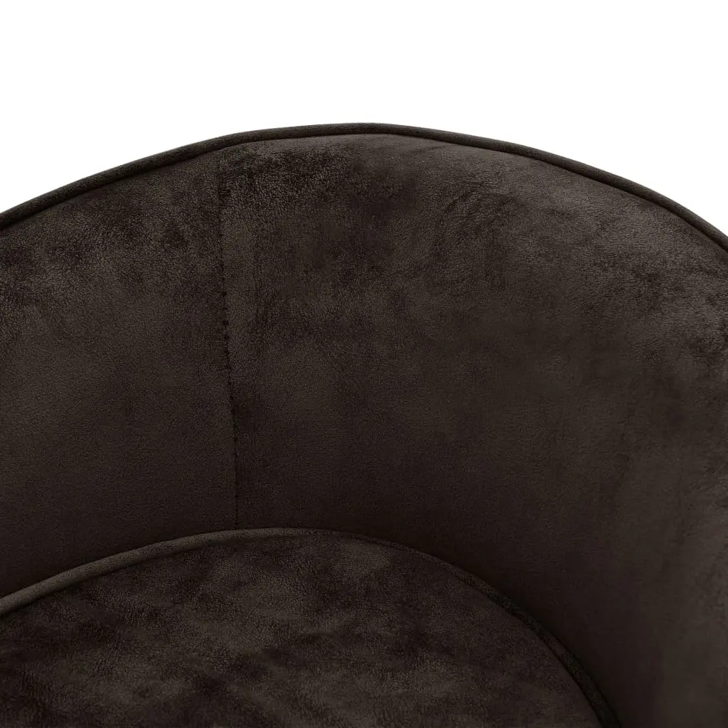 vidaXL Dog Sofa Brown 27.2"x19.3"x15.7" Plush - Image 7