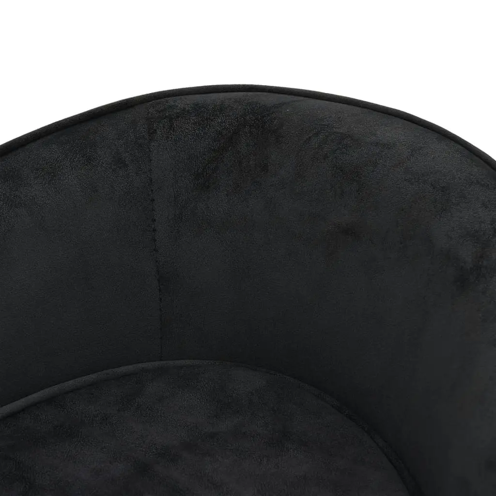 vidaXL Dog Sofa Black 27.2"x19.3"x15.7" Plush - Image 7