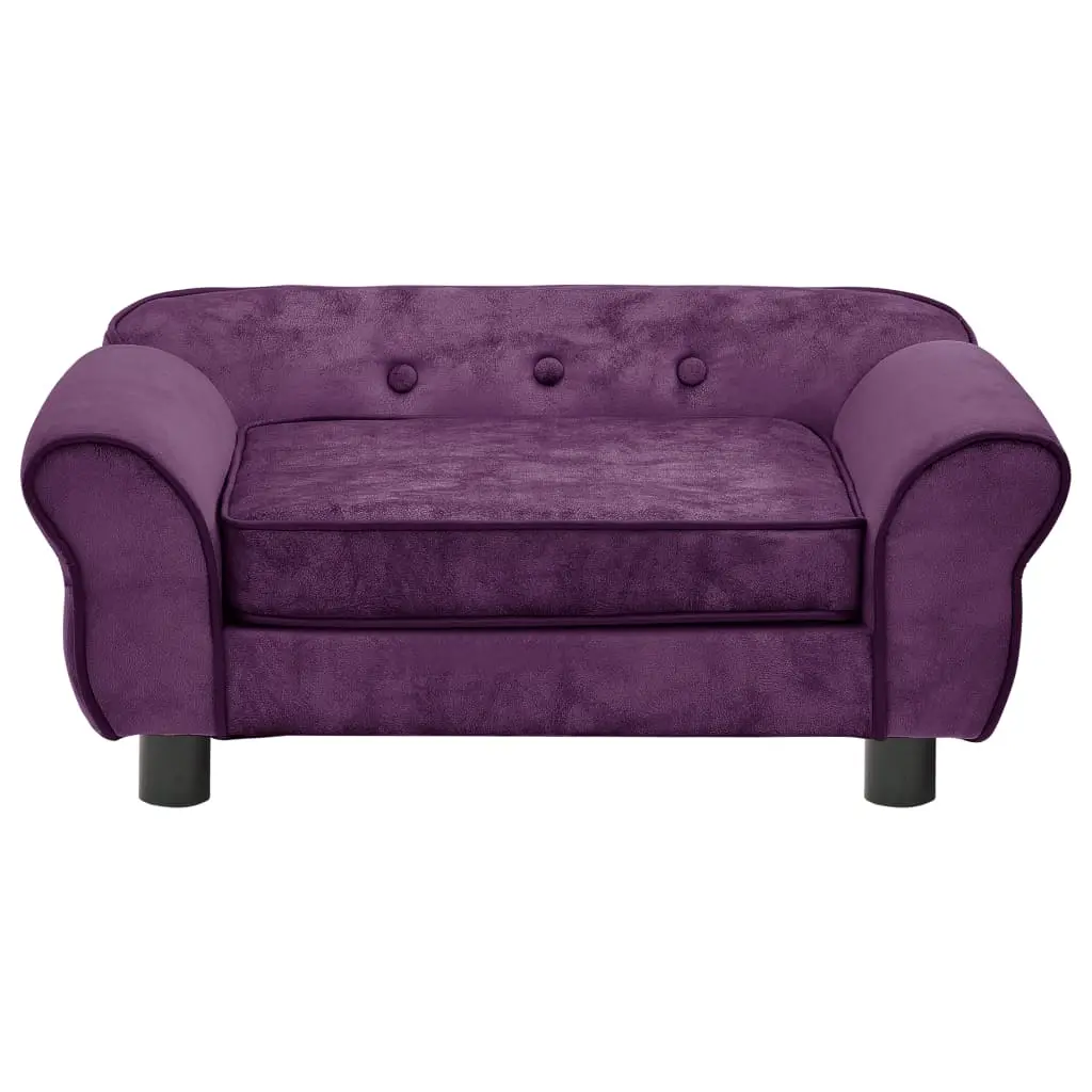 vidaXL Dog Sofa Burgundy 28.3"x17.7"x11.8" Plush - Image 3