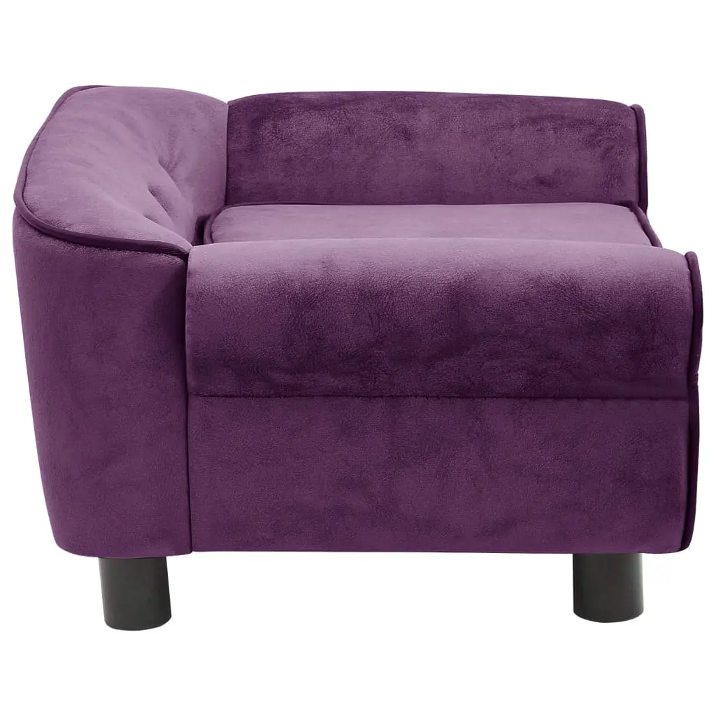 vidaXL Dog Sofa Burgundy 28.3"x17.7"x11.8" Plush - Image 4