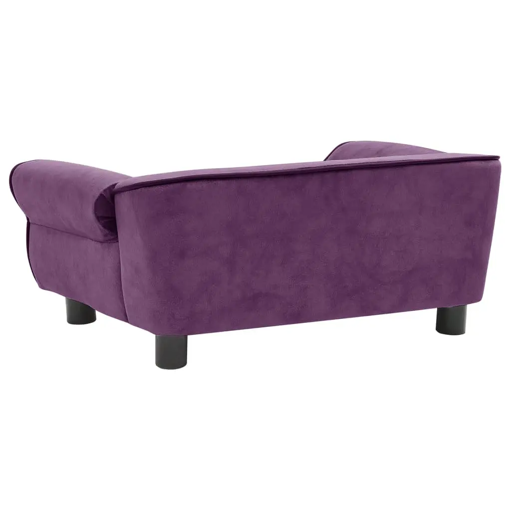 vidaXL Dog Sofa Burgundy 28.3"x17.7"x11.8" Plush - Image 5