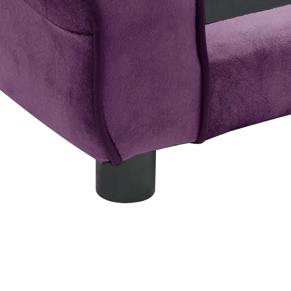 vidaXL Dog Sofa Burgundy 28.3"x17.7"x11.8" Plush - Image 7