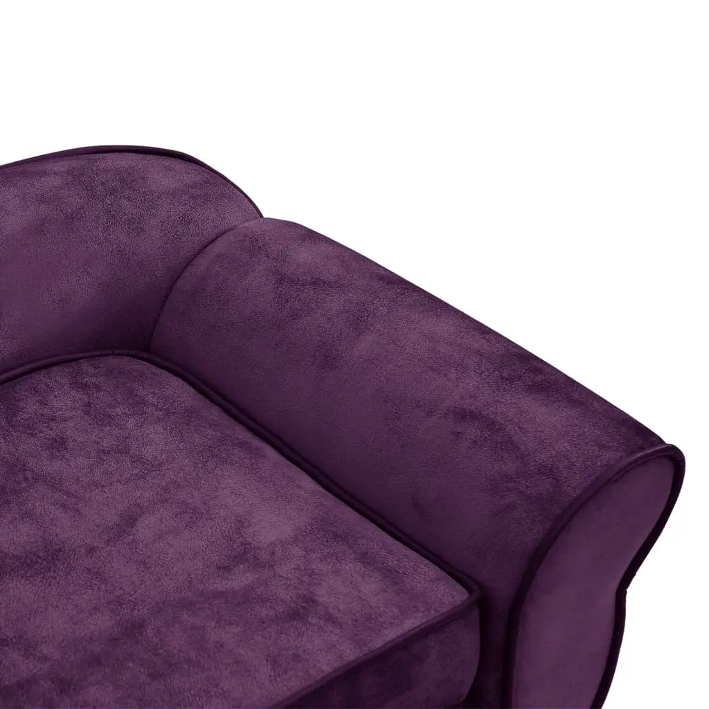 vidaXL Dog Sofa Burgundy 28.3"x17.7"x11.8" Plush - Image 8