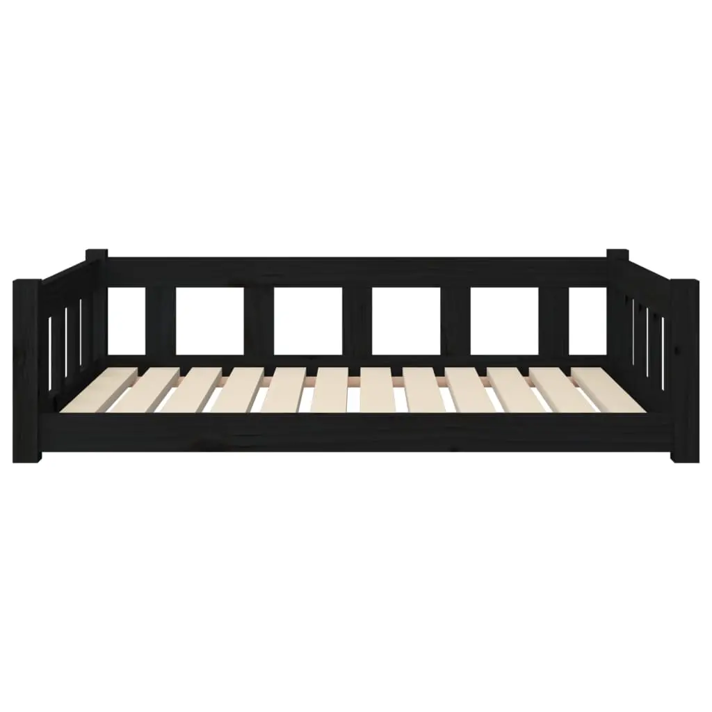 vidaXL Dog Bed Black 41.5"x29.7"x11" Solid Wood Pine - Image 4