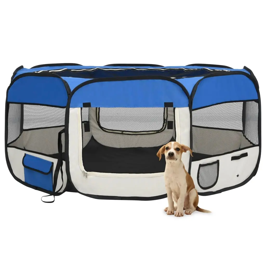 vidaXL Foldable Dog or Cat Large Playpen - Blue