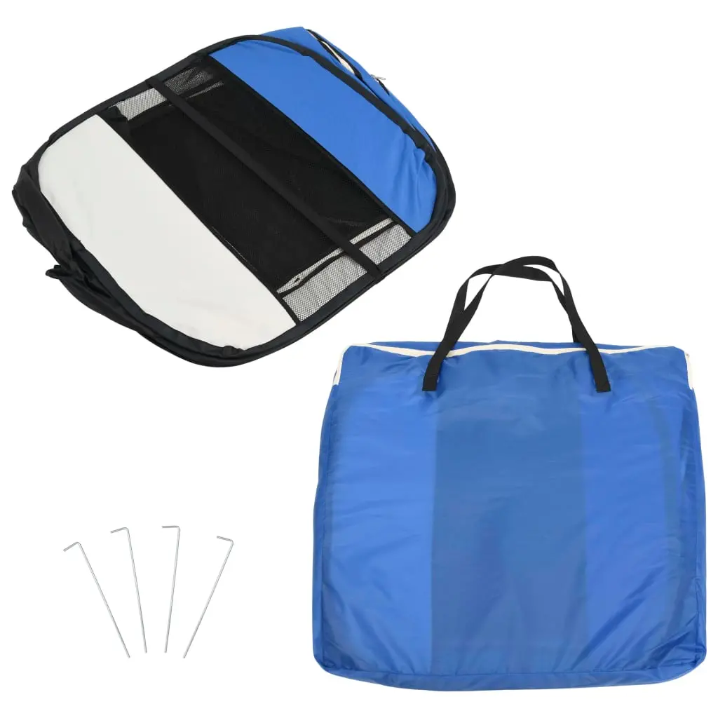 Medium Foldable Pet Playpen - Blue - Image 10