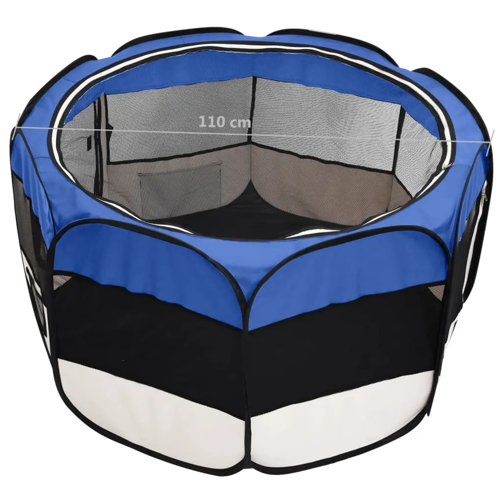 Medium Foldable Pet Playpen - Blue - Image 12